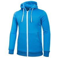 Solid Color Zip Up Cotton Fleece Hoodie