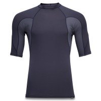 Grey Solid Color Short Sleeve Rash Guards