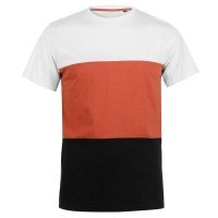 Tri Color Short Sleeve Round Neck T-Shirt