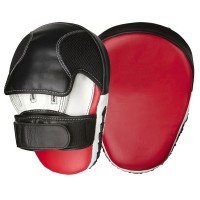 Curved Red And White Leather Focus Mitts