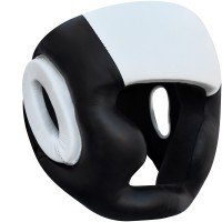 White And Black Leather Boxing Headguards