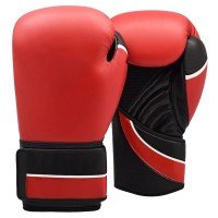 Red And Black Professional Leather Boxing Gloves