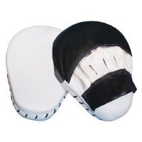 White and Black Leather Focus Mitts