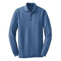 Solid Color Long Sleeve Polo Shirt