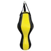 Yellow And Black Multi Sports Training Leather Punching Dummy Bag