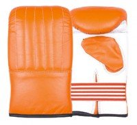 Orange Leather Elastic Boxing Bag Mitts