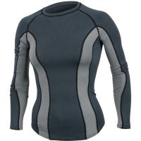 Women Solid Color Long Sleeve Rash Guards