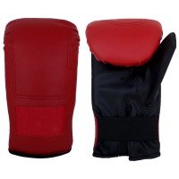 Red Leather Boxing Bag Mitts