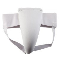 White Sports Leather Groin Guard